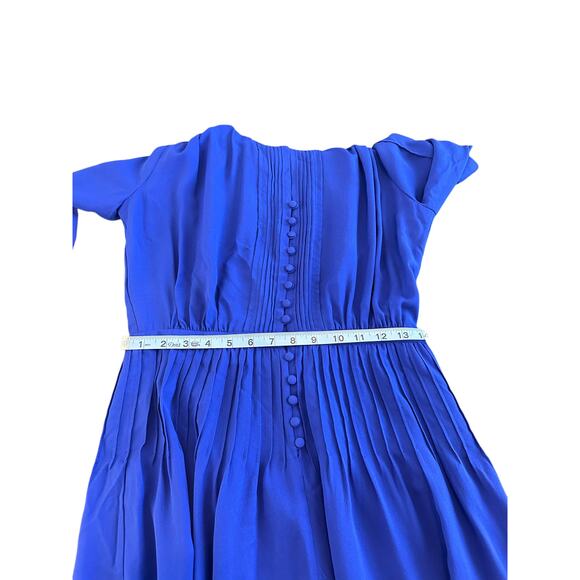 Diane Von Furstenberg Blue Silk Tawney Business Career Long Sleeve Dress Size 8 - Picture 10 of 11